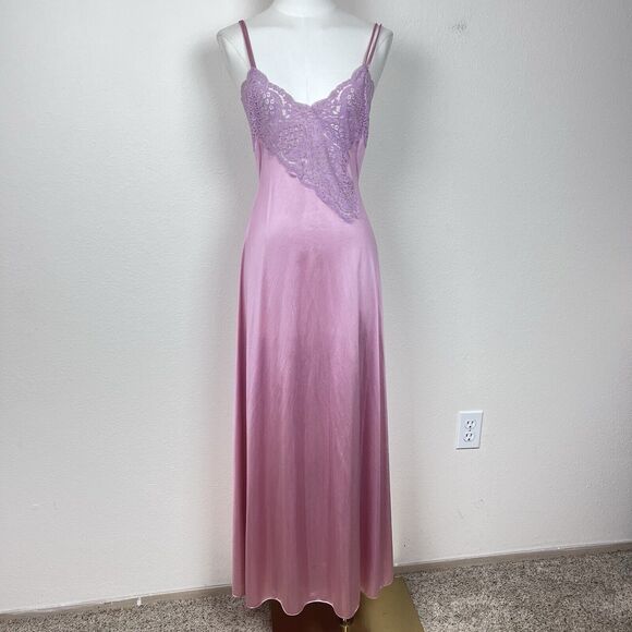 Vintage Lily Of France Nightgown Womens Petite Maxi Gown Lace Neglige Boudoir - Picture 12 of 13
